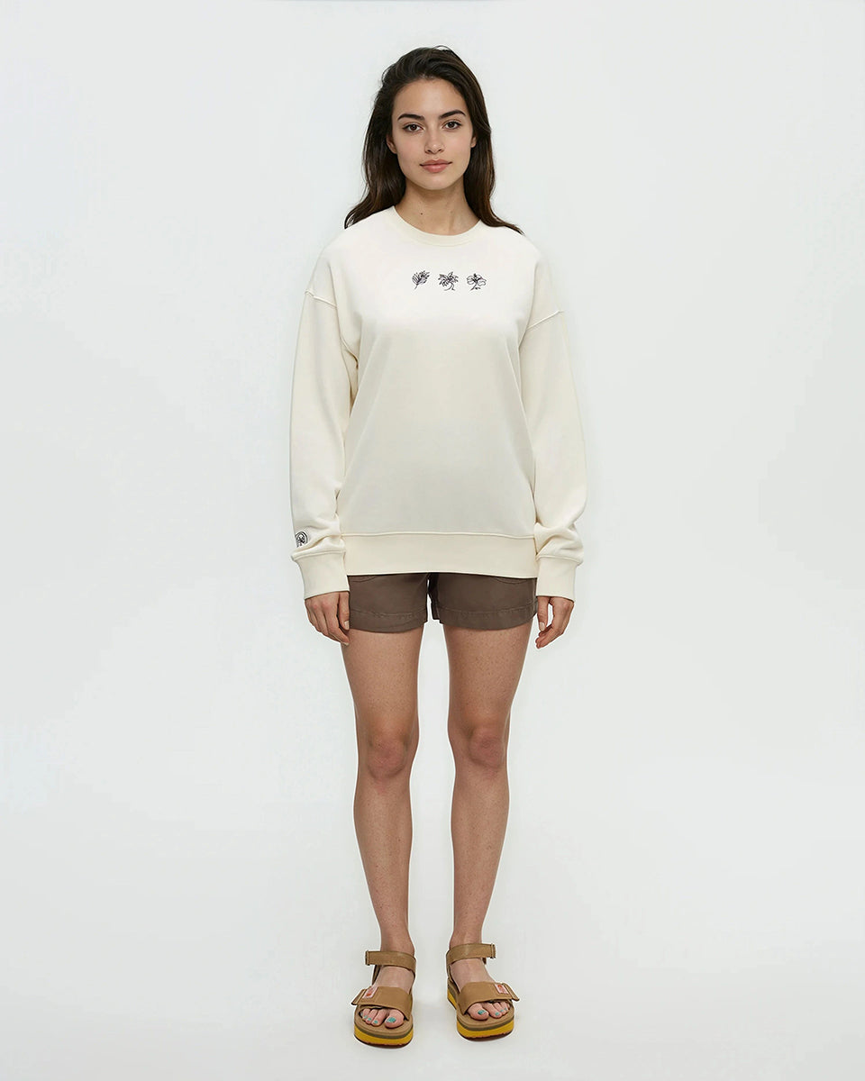Haiti-Stickerei, entspanntes Crewneck