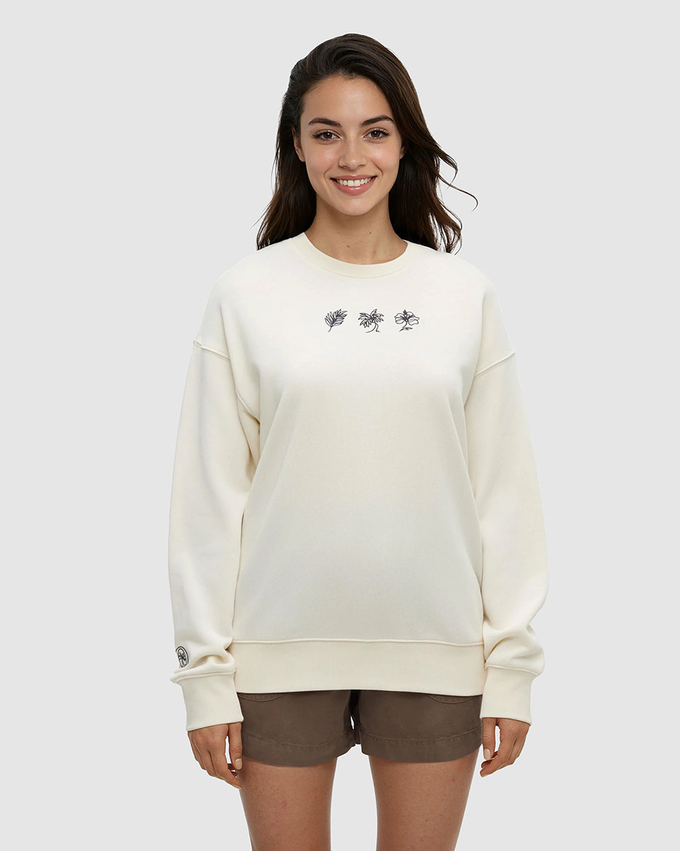 Haiti-Stickerei, entspanntes Crewneck