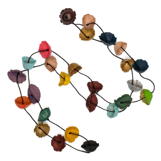 Long Leather Cup Necklace