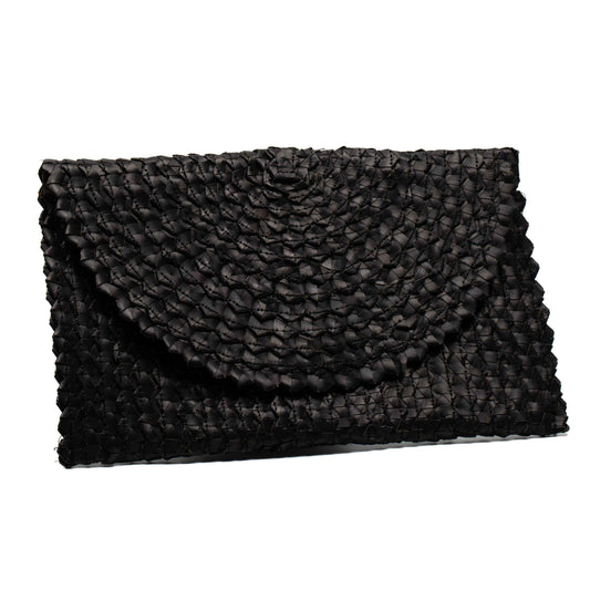 Pandan Leaf Clutch Purse - Black