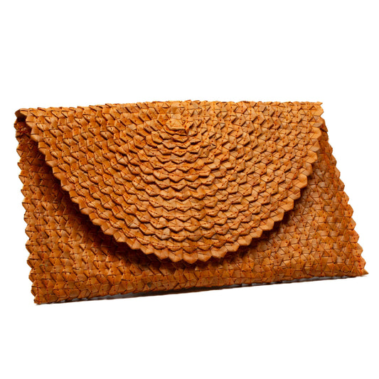 Pandan Leaf Clutch Purse - Orange
