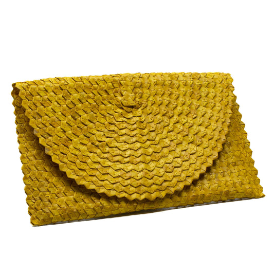 Pandan Leaf Clutch Purse - Yellow