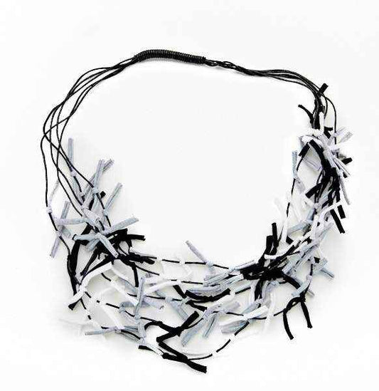 Multi Colour Fabric Tie Necklace