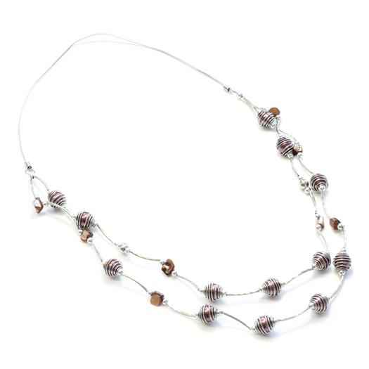 Wrapped Pearl Bead Necklace
