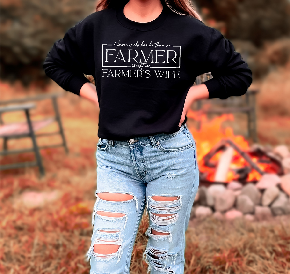 No One Works Harder - Farmer's Wife Unisex Crewneck