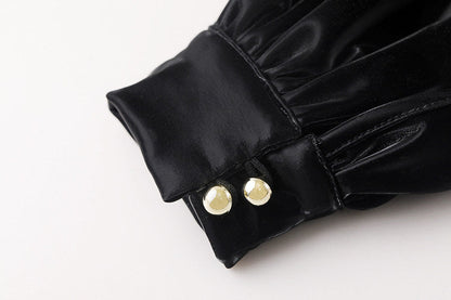Bunny Girl Sexy Cute Costume PU Jacket Sheer Stockings Cosplay Lingerie Set