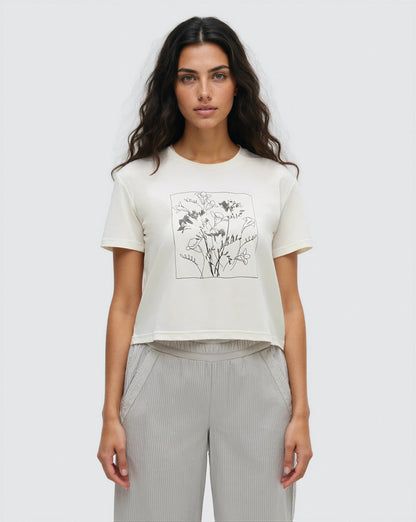 Blumen-Crop-T-Shirt