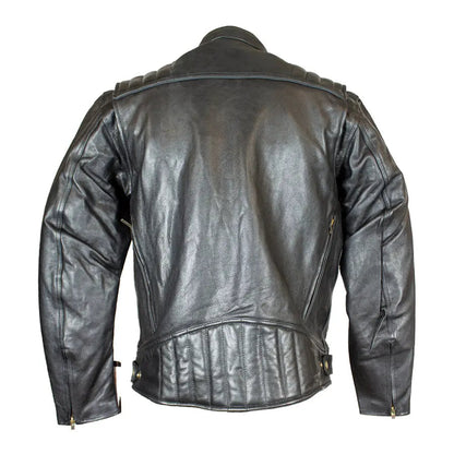 Open Road Men's Ribbed Padding Leather Motorcycle Jacket
