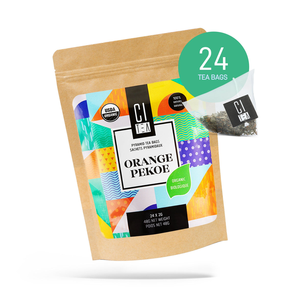 Organic Orange Pekoe - 24 Pyramid Tea Bags
