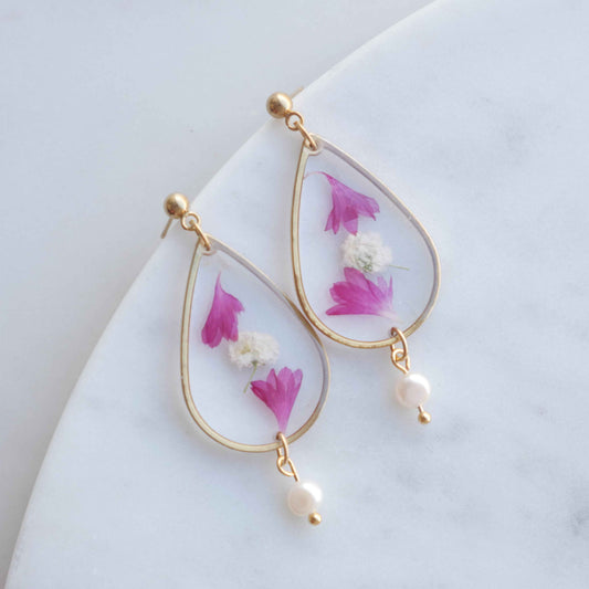 Bucles d'oreilles Lucy - Perla - gouttes XL (22mm)