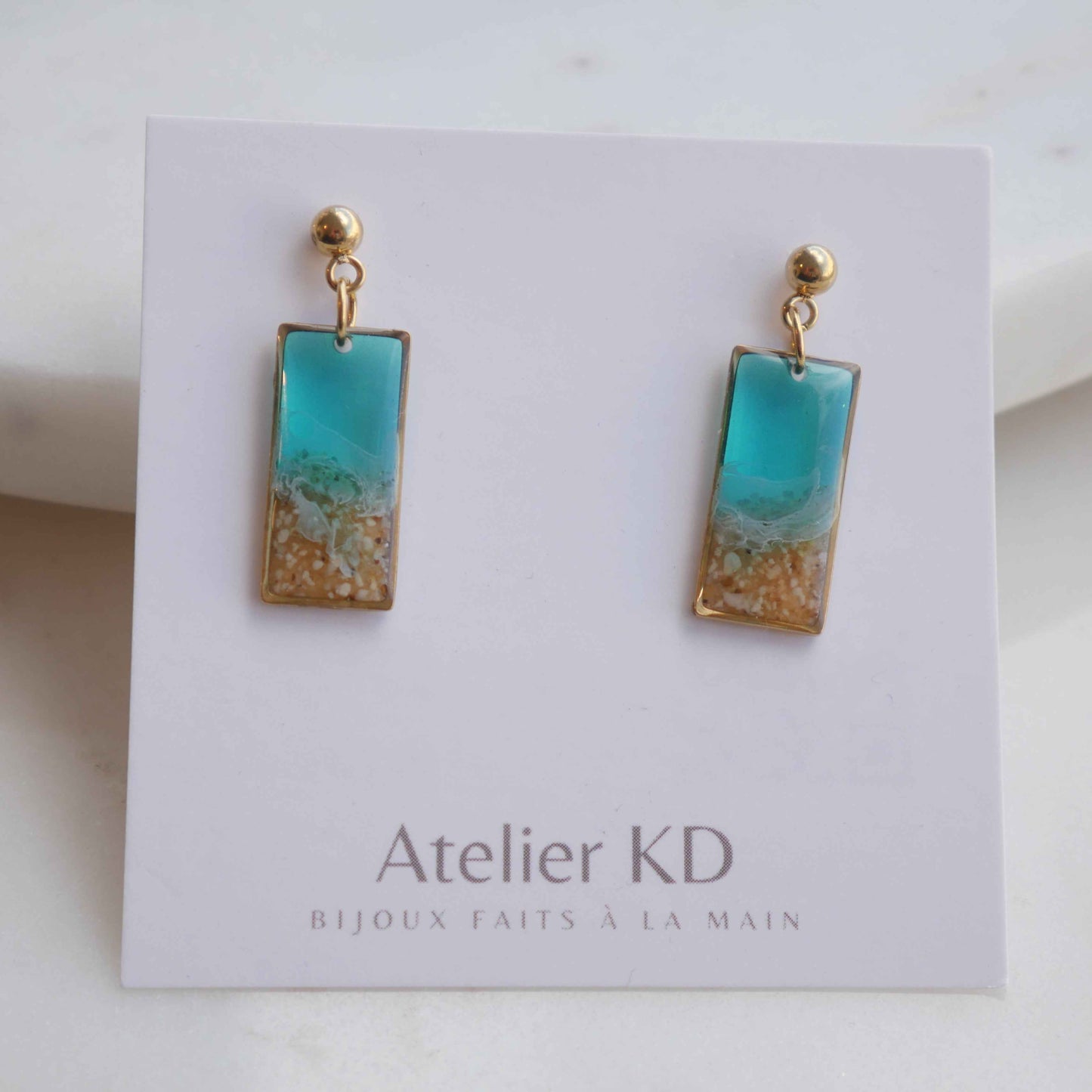Boucles d'oreilles Tulum - rectangle (moyen)