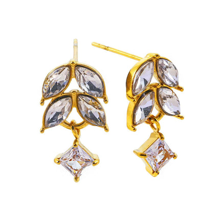 Style ESPERANZA: Vintage Inspired 'Floral Elegance' Earrings with Zirconia Gemstones