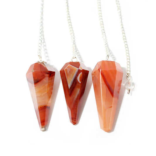 Carnelian Pendulum 6 Facet & Bead - 3 Pack