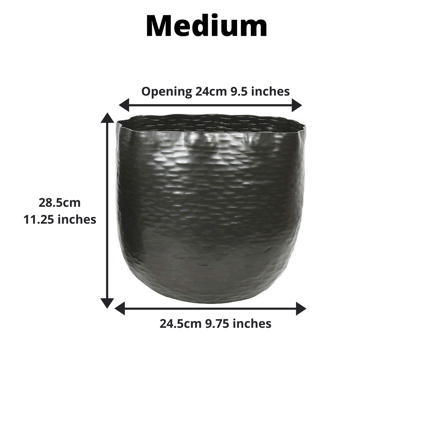 Ponche - Brass Black Basket Planter