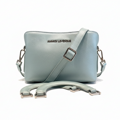 Sac à main en cuir, deux en un, Bleu céleste | Clarence