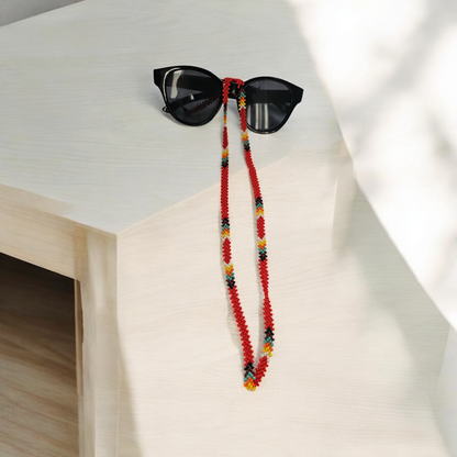 Artisan Handwoven Glasses Chain (Red)