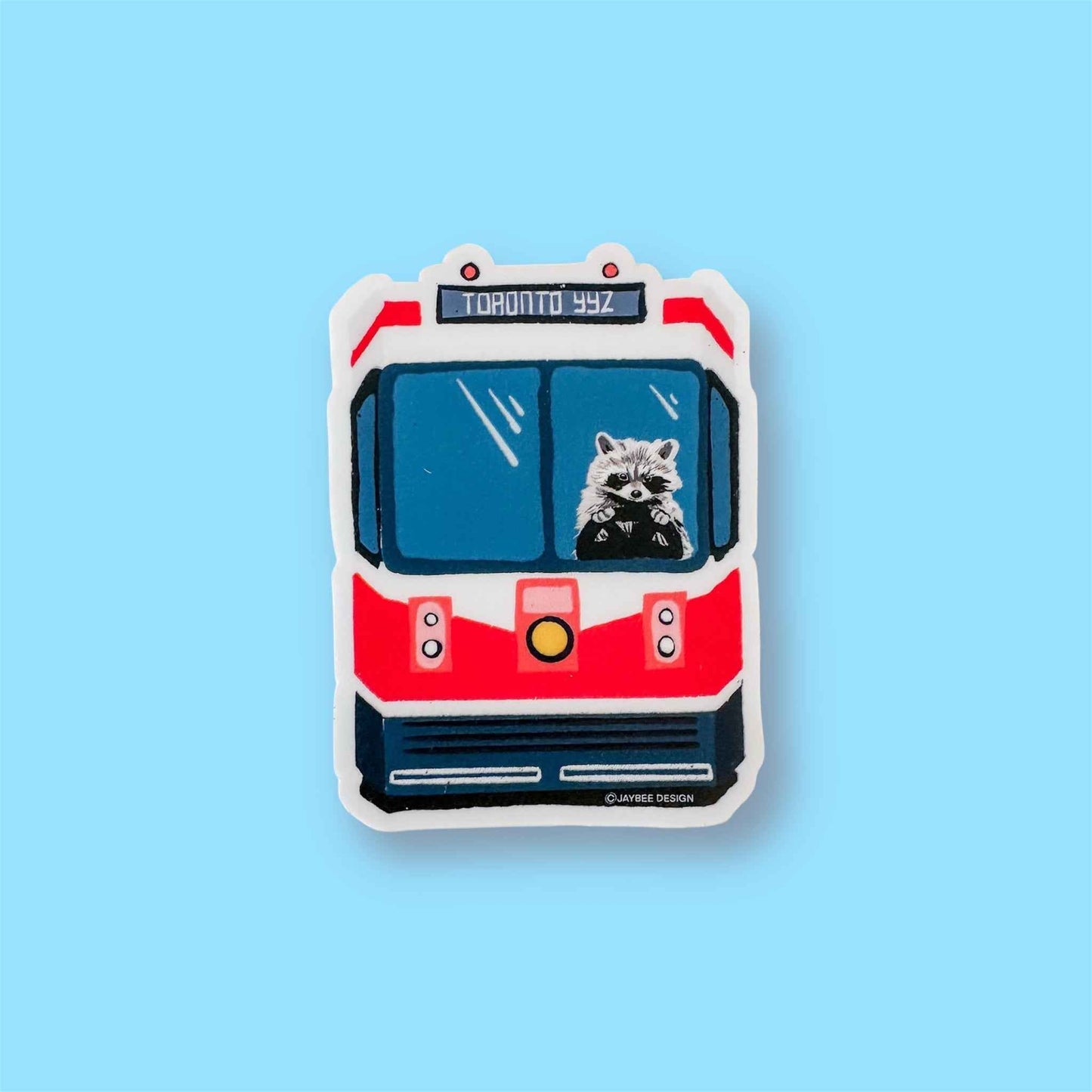 YYZ Streetcar W/ Raccoon Vinyl Sticker