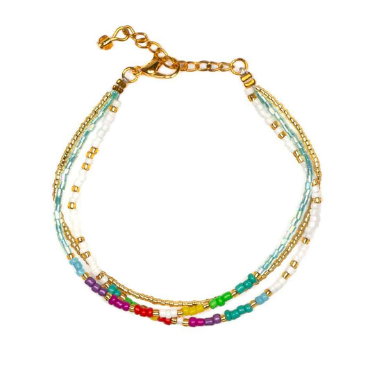 Triple Strand Multi Colour Bracelet