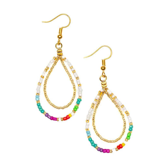 Double Strand Multi Colour Bead Earring