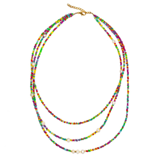 Triple Strand Necklace With Pearls