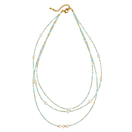 Triple Strand Necklace With Pearls