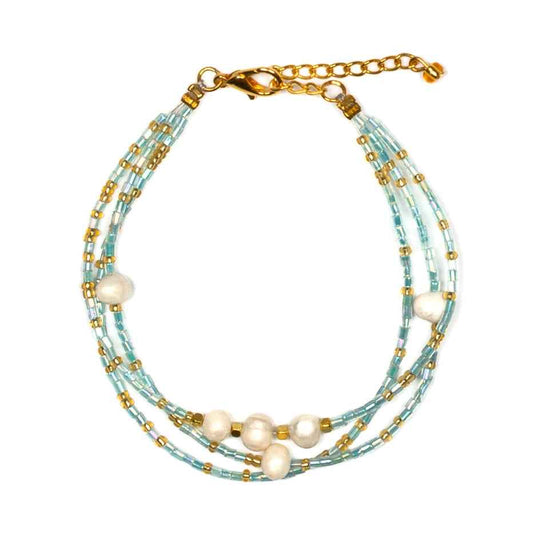 Triple Strand Bracelet With Pearls