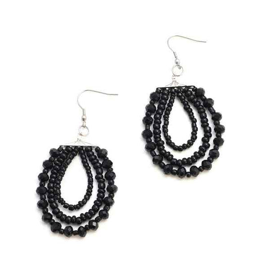 Triple Strand Crystal Bead Earring