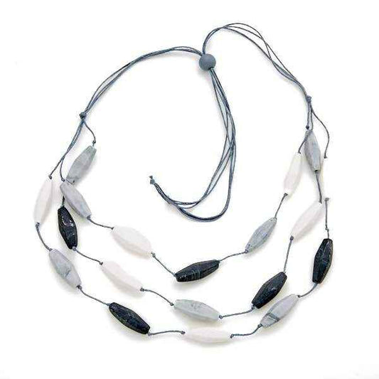 Triple Strand Resin Necklace
