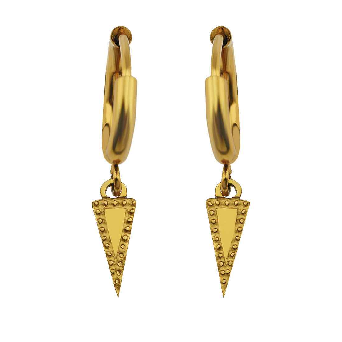 RYLEE Gold: Vintage Inspired Hoop Earrings with a Triangle Charm