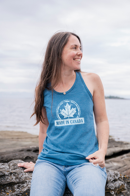 MADE IN CANADA - Women's Racerback Eco Tank Top - Teal