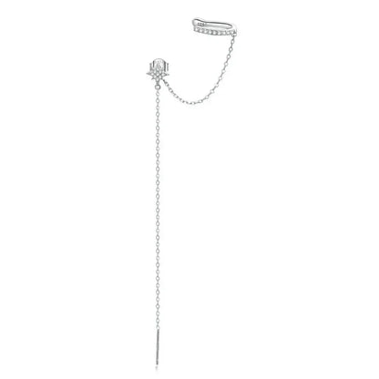 925 Sterling Silver Ear Cuff - Elegant Gold Color Clip Earrings For Women