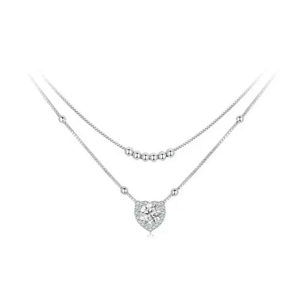 Capture Her Heart With Dazzling Brilliance: 1Ct Moissanite Heart Necklace