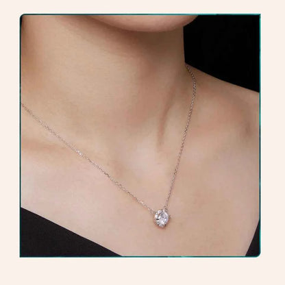 Dazzling Diamond Alternative: 1ct Moissanite Sterling Silver Pendant Necklace