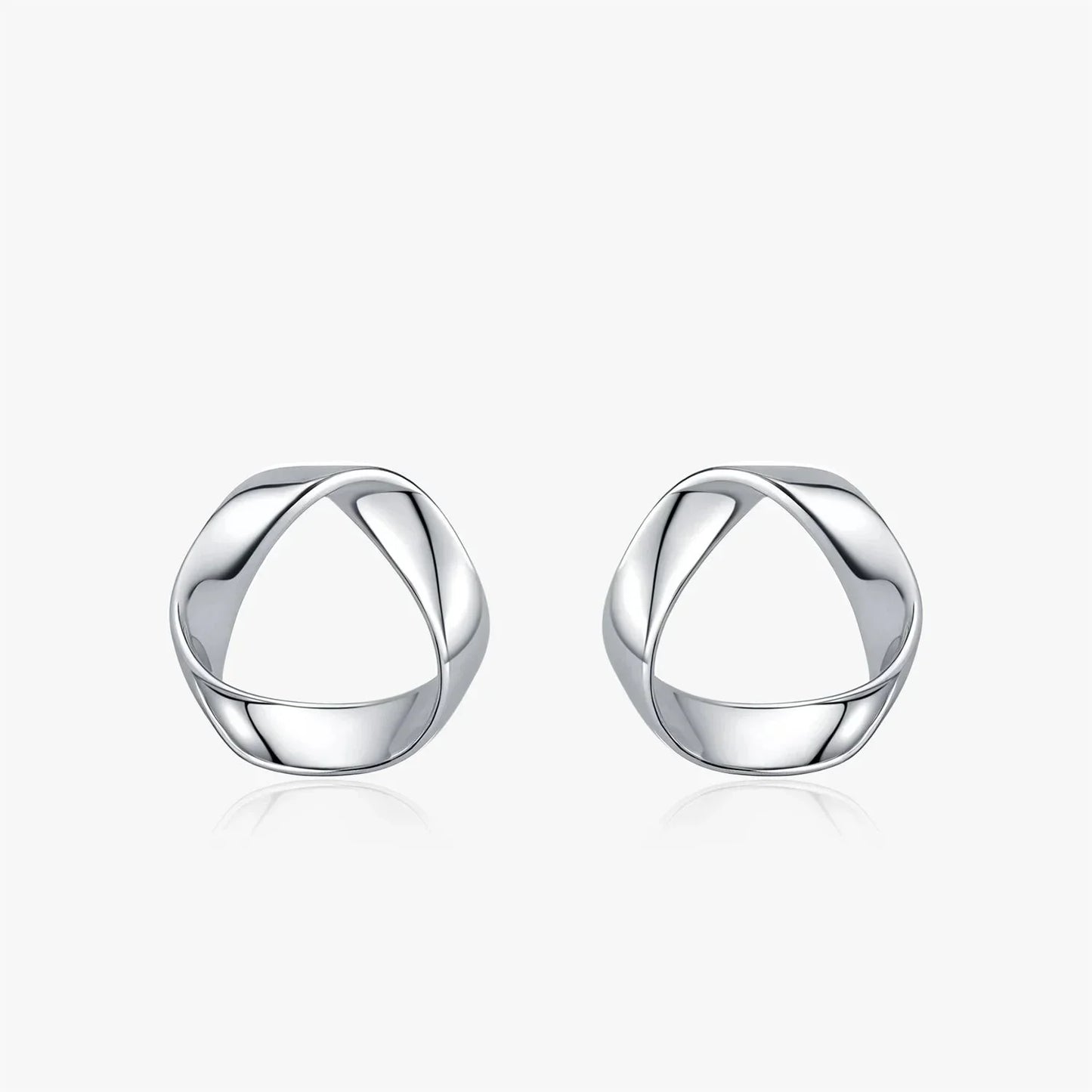 925 Sterling Silver Minimalist Wavy Stud Earrings - Women Fine Jewelry