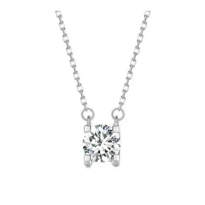 Radiant 1ct Moissanite Sterling Silver Pendant Necklace