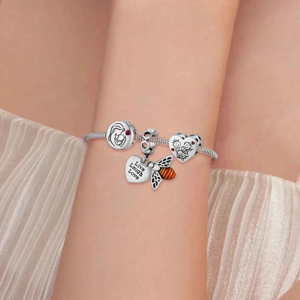925 Sterling Silver Maternal Love Charm Diy - Touching Baby Feet Pendant For Bracelet