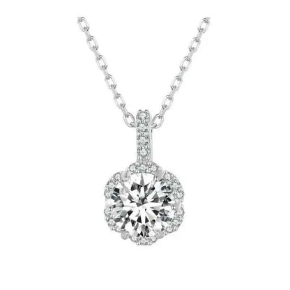 Petal Perfection 1ct Moissanite Sterling Silver Pendant Necklace