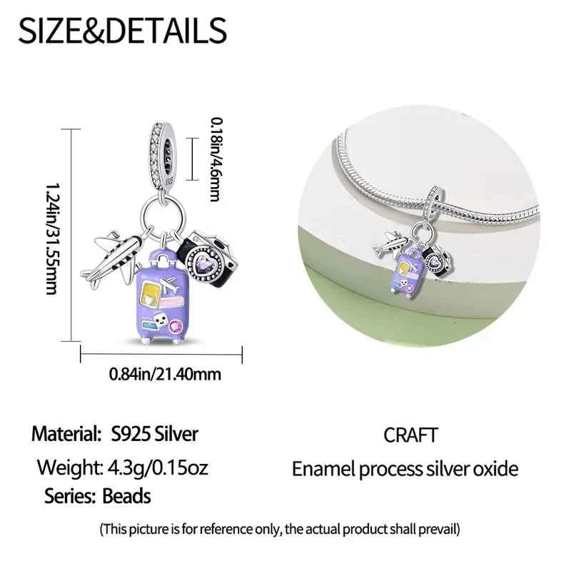 Travel Diary Sterling Silver Charm