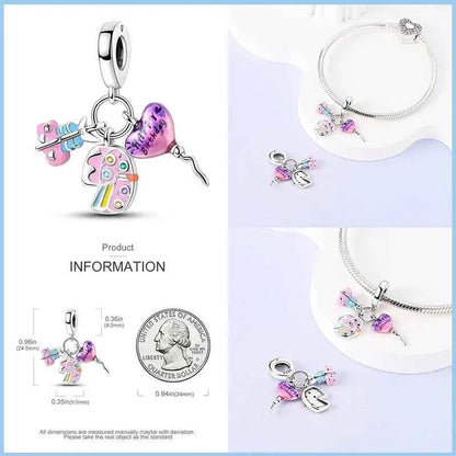 Festive Fun Sterling Silver Birthday Charm