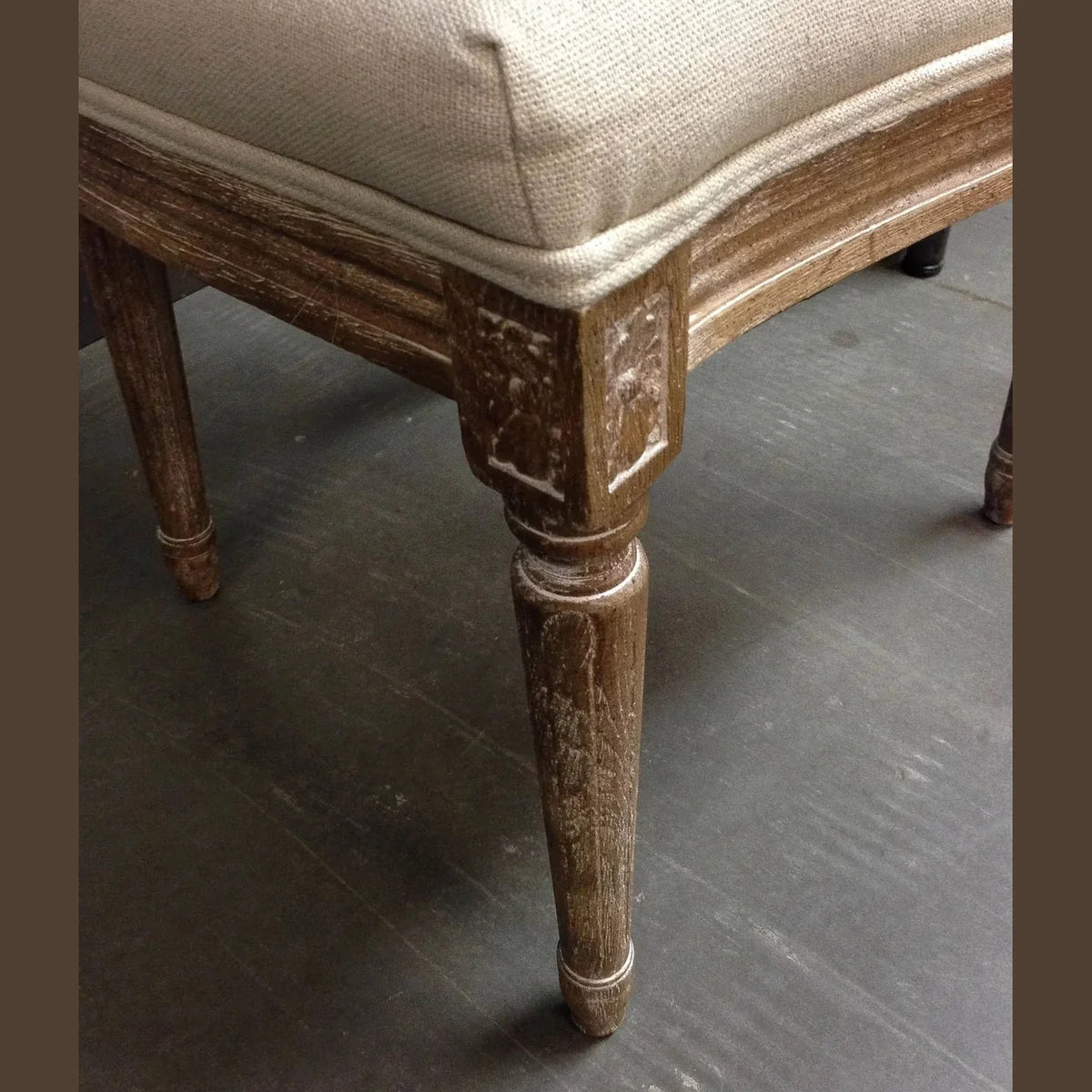 Napoleon Dining Chair w/ Cane Back- Antique Linen
