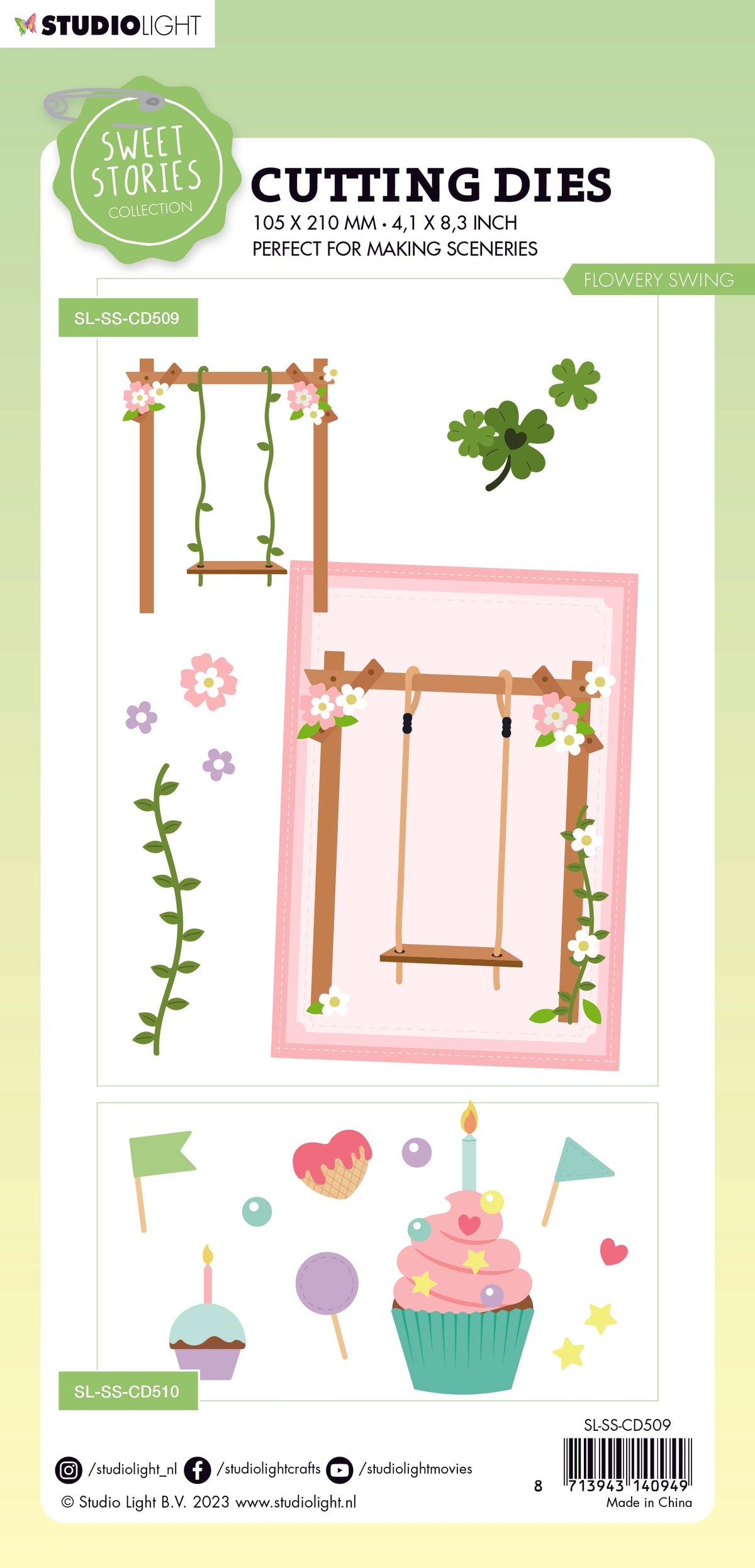 SL Cutting Die Flowery Swing Sweet Stories 105x210x1mm 4 PC nr.509