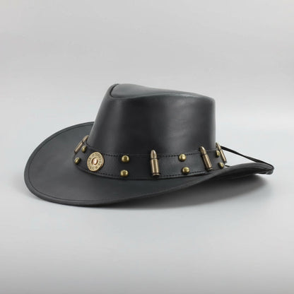 Shapeable Cowboy Hat with 12 Gauge Bullet Slice & Embellishments