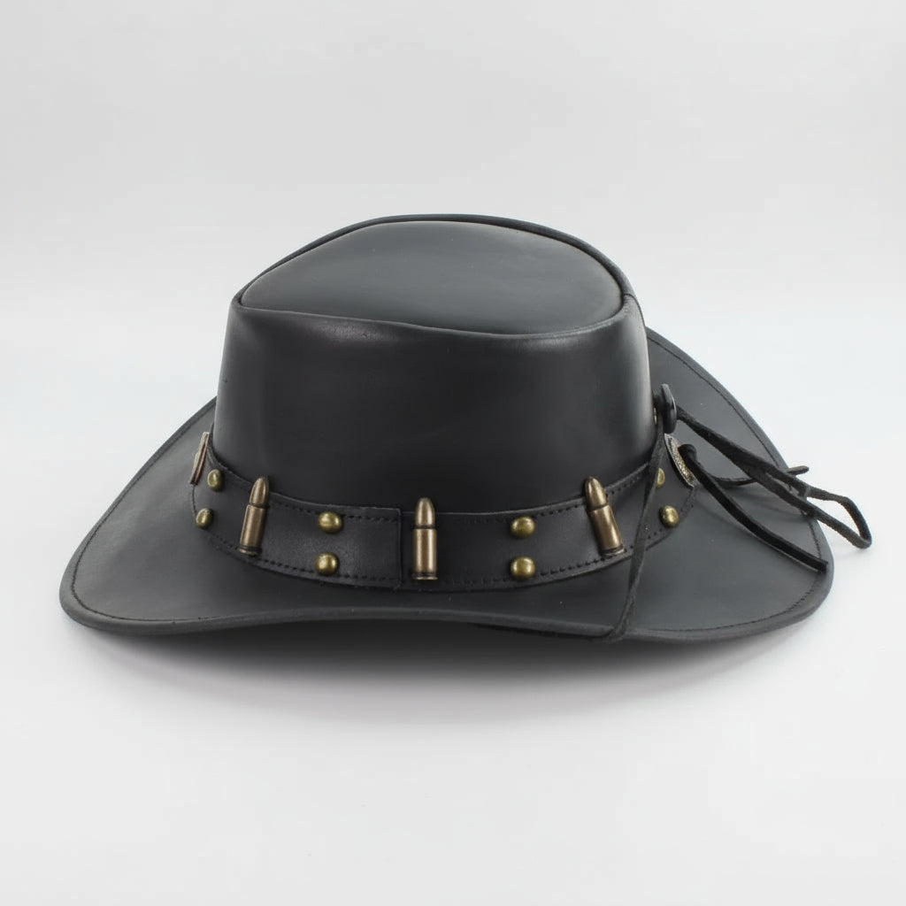 Shapeable Cowboy Hat with 12 Gauge Bullet Slice & Embellishments