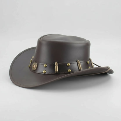 Shapeable Cowboy Hat with 12 Gauge Bullet Slice & Embellishments