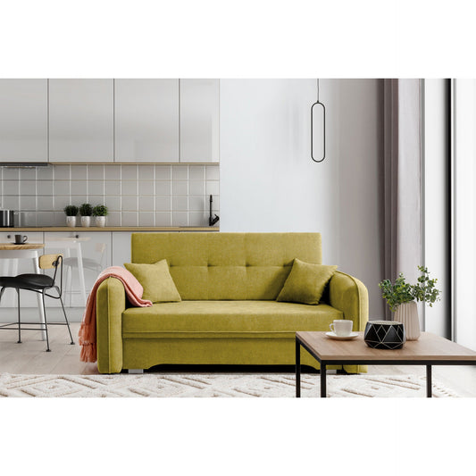 Laine Condo Style 2 Seater Storage Sleeper Sofa - Mustard
