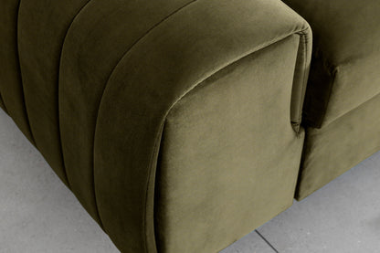 Laurence 3-Sitzer Schlafsofa Samt – Olivgrün