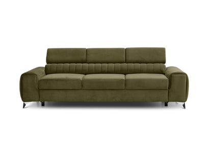 Laurence 3-Sitzer Schlafsofa Samt – Olivgrün