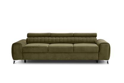 Laurence 3-Sitzer Schlafsofa Samt – Olivgrün