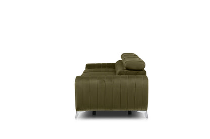 Laurence 3-Sitzer Schlafsofa Samt – Olivgrün
