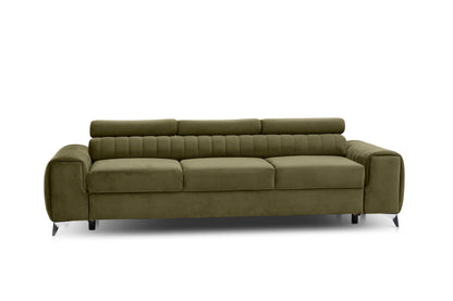 Laurence 3-Sitzer Schlafsofa Samt – Olivgrün